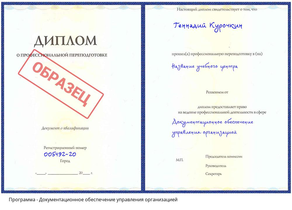 Документационное обеспечение управления организацией Санкт-Петербург