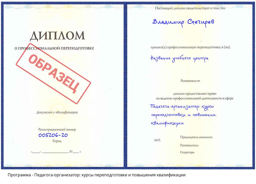 Педагога-организатор: курсы переподготовки и повышения квалификации Санкт-Петербург