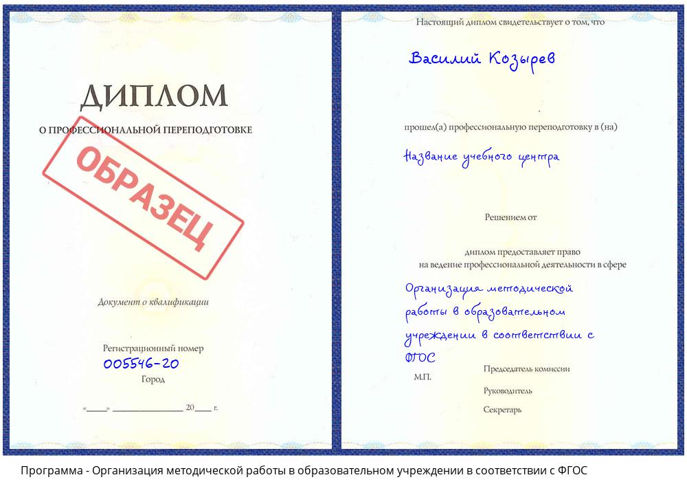 Организация методической работы в образовательном учреждении в соответствии с ФГОС Санкт-Петербург