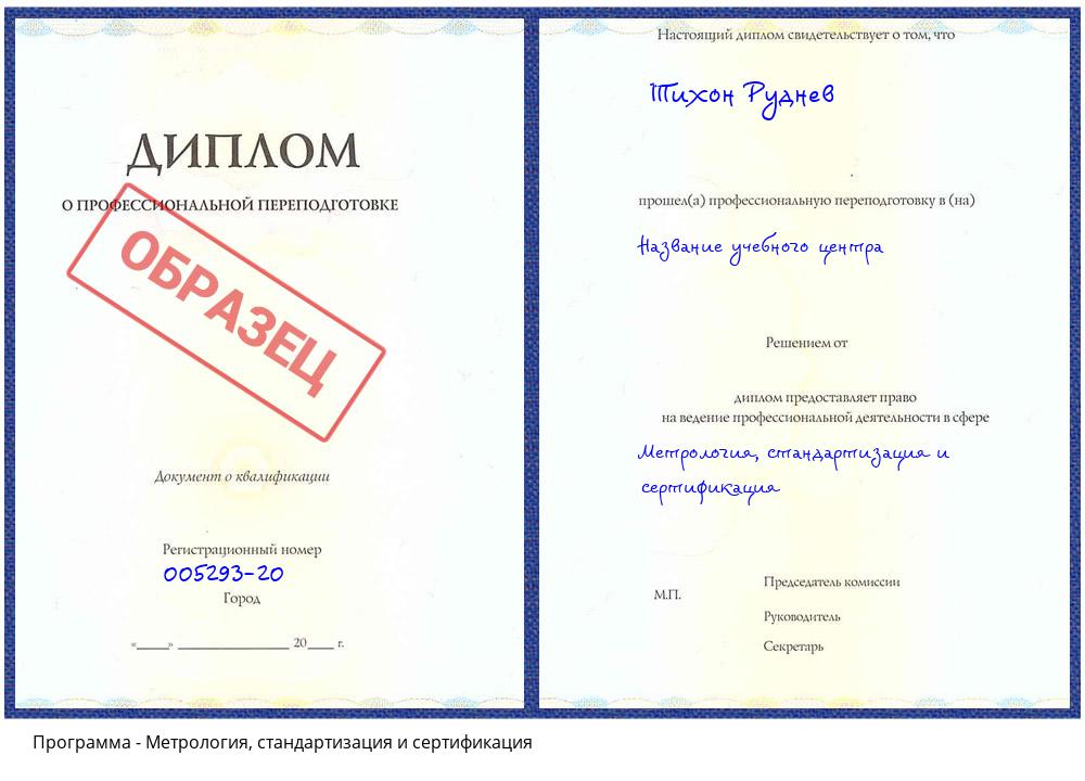 Метрология, стандартизация и сертификация Санкт-Петербург